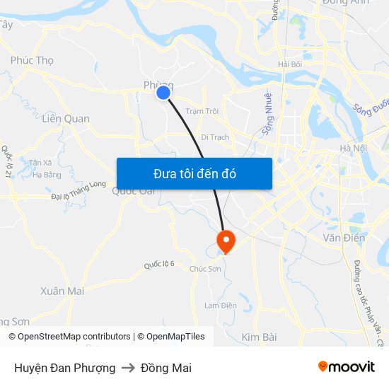 Huyện Đan Phượng to Đồng Mai map