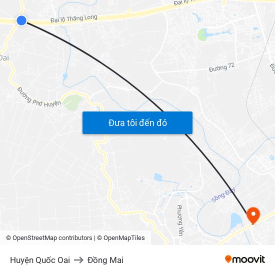 Huyện Quốc Oai to Đồng Mai map