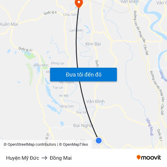 Huyện Mỹ Đức to Đồng Mai map