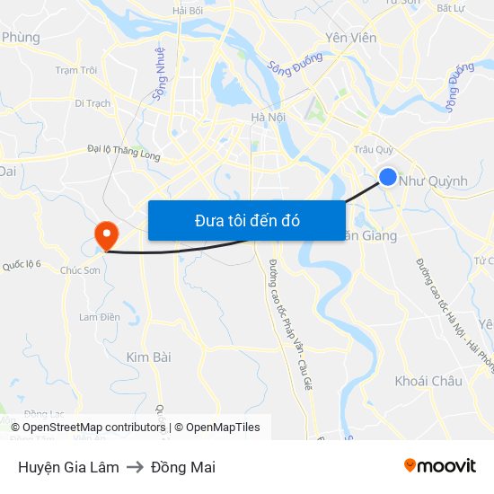 Huyện Gia Lâm to Đồng Mai map