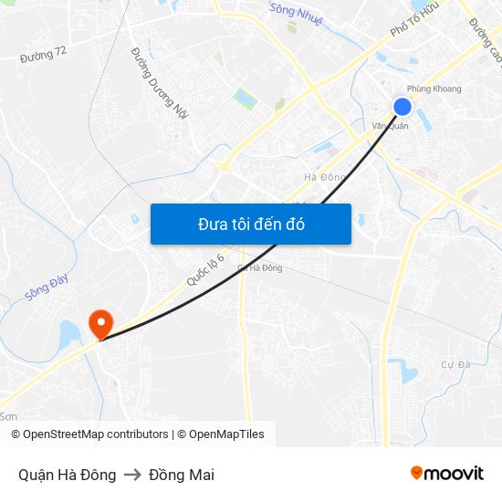 Quận Hà Đông to Đồng Mai map