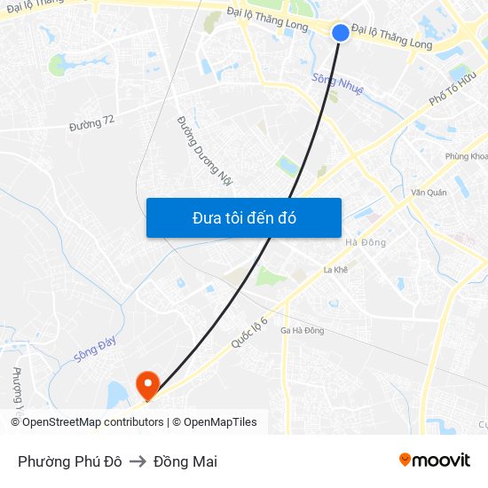 Phường Phú Đô to Đồng Mai map