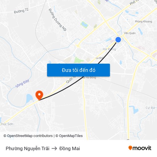 Phường Nguyễn Trãi to Đồng Mai map