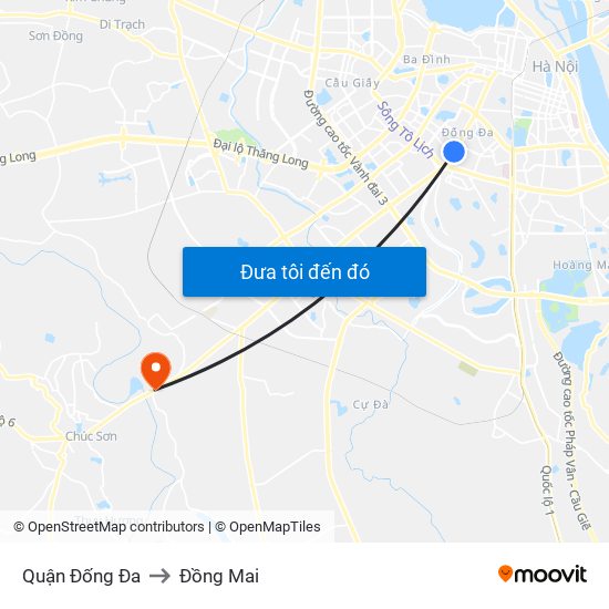 Quận Đống Đa to Đồng Mai map