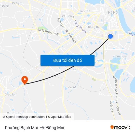 Phường Bạch Mai to Đồng Mai map