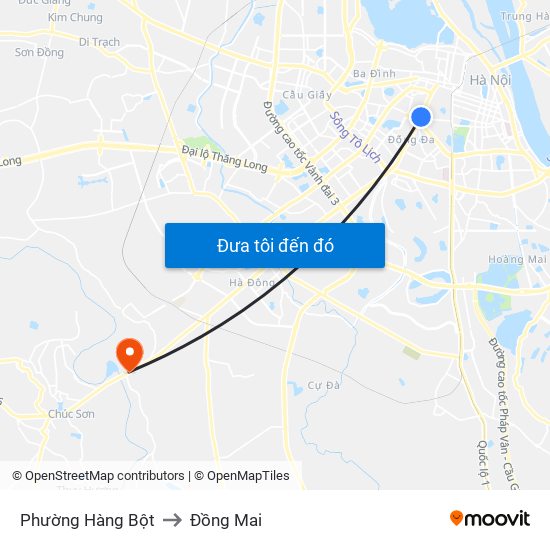 Phường Hàng Bột to Đồng Mai map