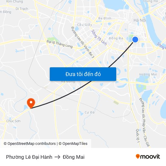 Phường Lê Đại Hành to Đồng Mai map