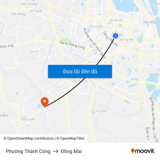 Phường Thành Công to Đồng Mai map