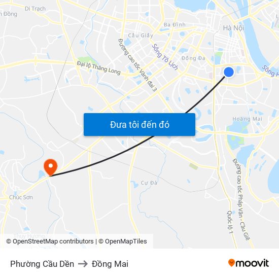 Phường Cầu Dền to Đồng Mai map