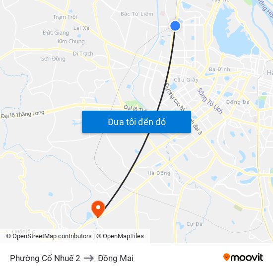 Phường Cổ Nhuế 2 to Đồng Mai map