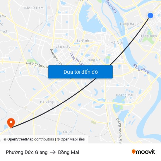 Phường Đức Giang to Đồng Mai map