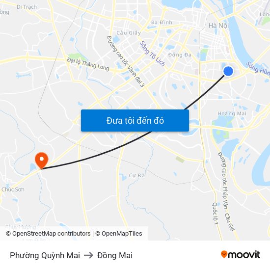 Phường Quỳnh Mai to Đồng Mai map