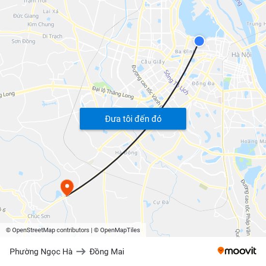 Phường Ngọc Hà to Đồng Mai map