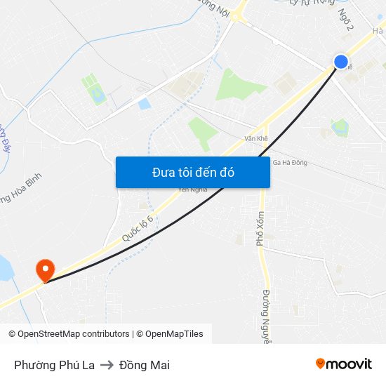 Phường Phú La to Đồng Mai map