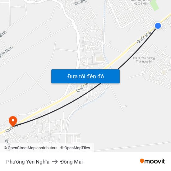 Phường Yên Nghĩa to Đồng Mai map