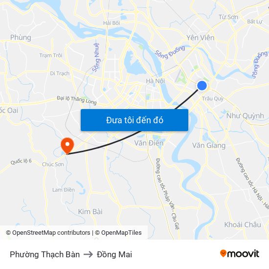 Phường Thạch Bàn to Đồng Mai map