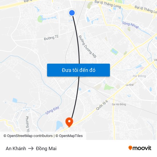 An Khánh to Đồng Mai map