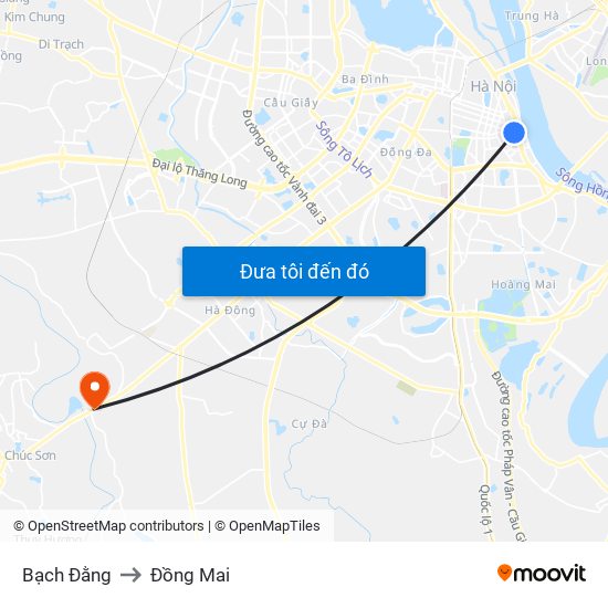 Bạch Đằng to Đồng Mai map