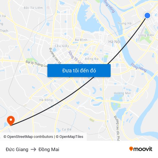 Đức Giang to Đồng Mai map