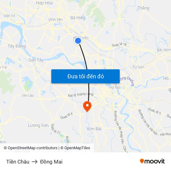 Tiền Châu to Đồng Mai map
