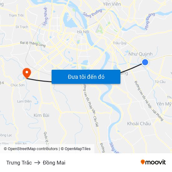 Trưng Trắc to Đồng Mai map
