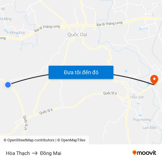 Hòa Thạch to Đồng Mai map