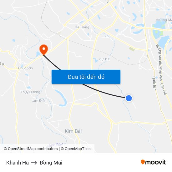 Khánh Hà to Đồng Mai map