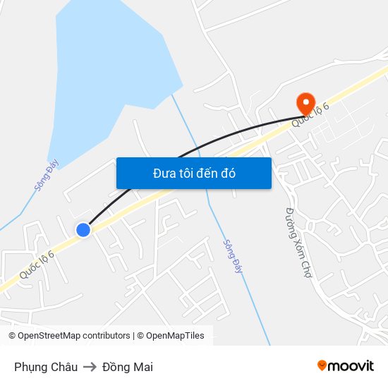 Phụng Châu to Đồng Mai map