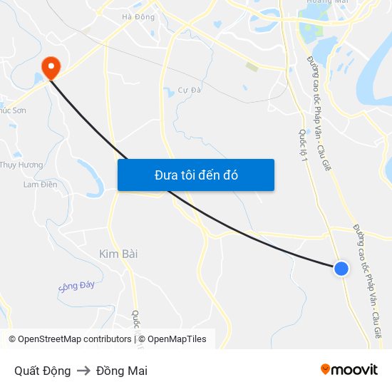 Quất Động to Đồng Mai map