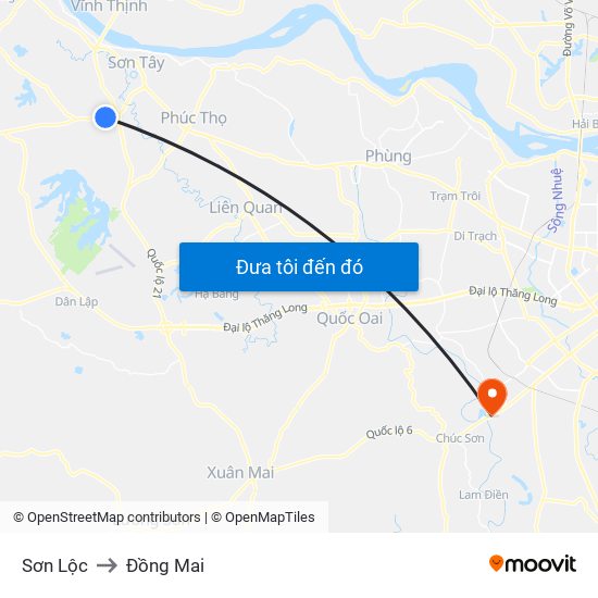 Sơn Lộc to Đồng Mai map