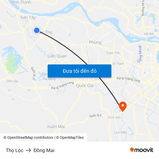 Thọ Lộc to Đồng Mai map