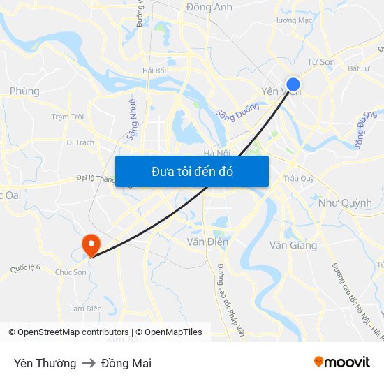Yên Thường to Đồng Mai map