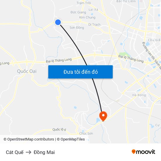 Cát Quế to Đồng Mai map