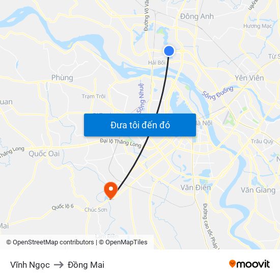 Vĩnh Ngọc to Đồng Mai map