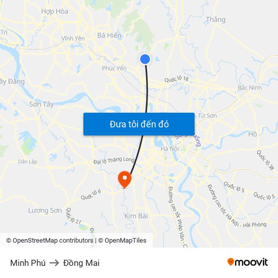 Minh Phú to Đồng Mai map