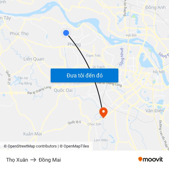 Thọ Xuân to Đồng Mai map