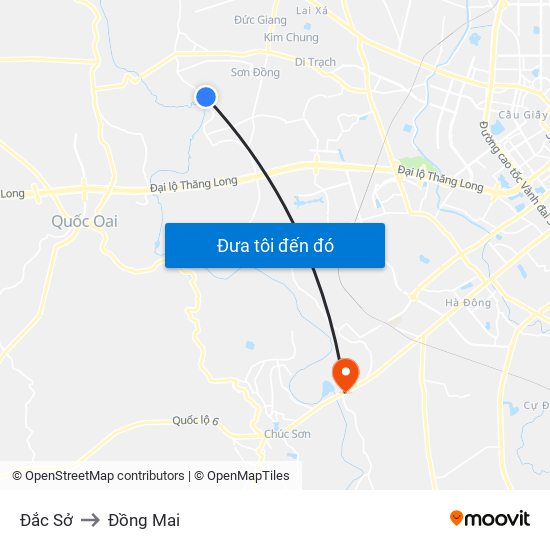 Đắc Sở to Đồng Mai map