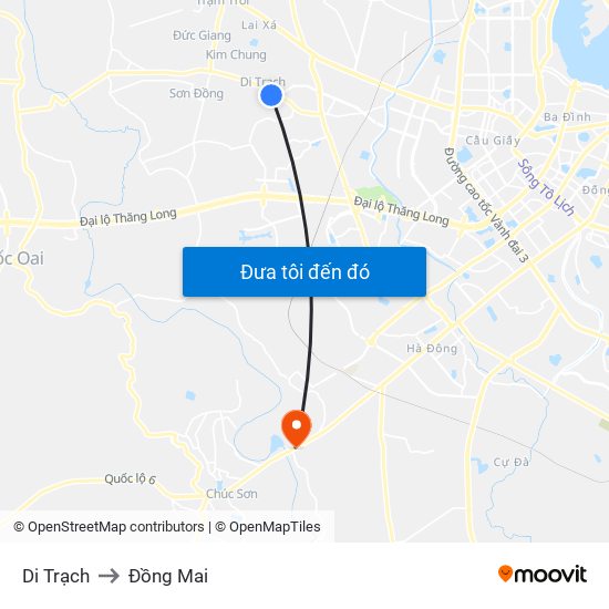 Di Trạch to Đồng Mai map