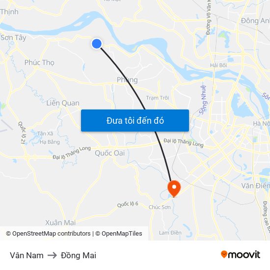 Vân Nam to Đồng Mai map