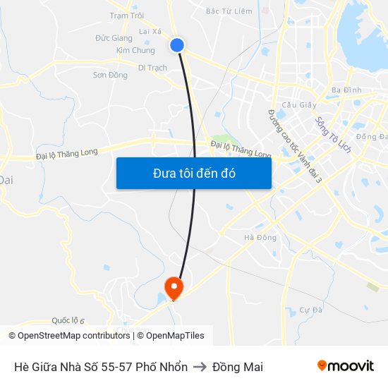 Hè Giữa Nhà Số 55-57 Phố Nhổn to Đồng Mai map