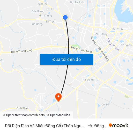 Đối Diện Đình Và Miếu Đồng Cổ (Thôn Nguyên Xá) - Đường 32 to Đồng Mai map