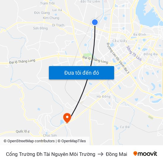 Cổng Trường Đh Tài Nguyên Môi Trường to Đồng Mai map