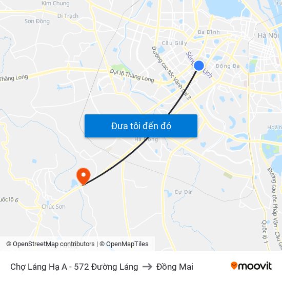 Chợ Láng Hạ A - 572 Đường Láng to Đồng Mai map