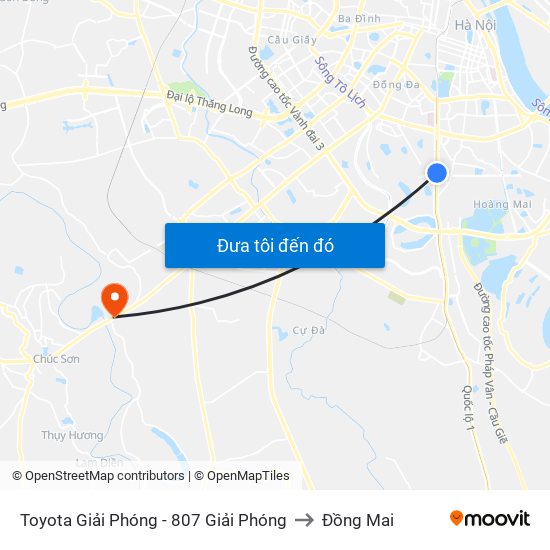Toyota Giải Phóng - 807 Giải Phóng to Đồng Mai map