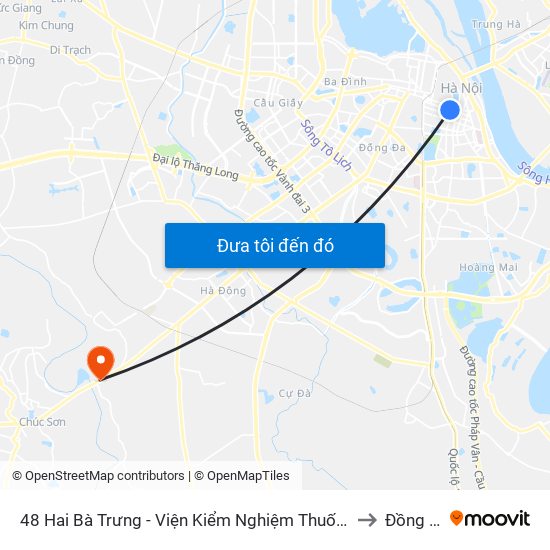 48 Hai Bà Trưng - Viện Kiểm Nghiệm Thuốc Trung Ương to Đồng Mai map