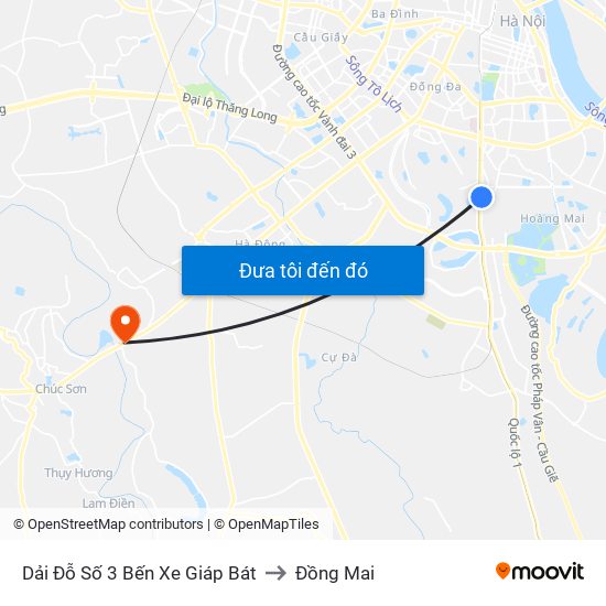 Dải Đỗ Số 3 Bến Xe Giáp Bát to Đồng Mai map