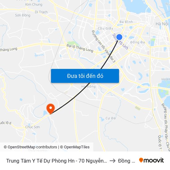 Trung Tâm Y Tế Dự Phòng Hn - 70 Nguyễn Chí Thanh to Đồng Mai map