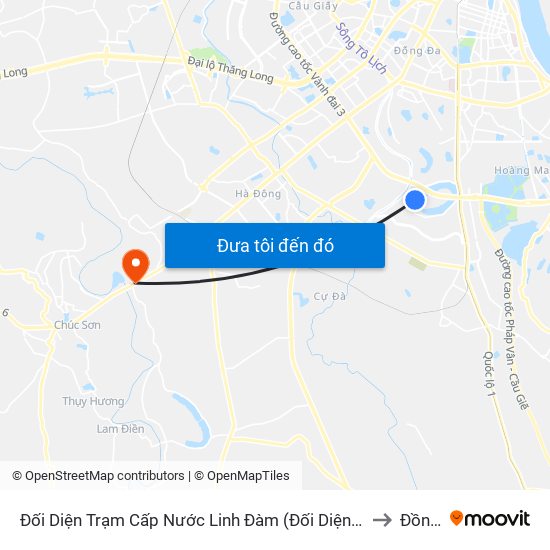 Đối Diện Trạm Cấp Nước Linh Đàm (Đối Diện Chung Cư Hh1c) - Nguyễn Hữu Thọ to Đồng Mai map