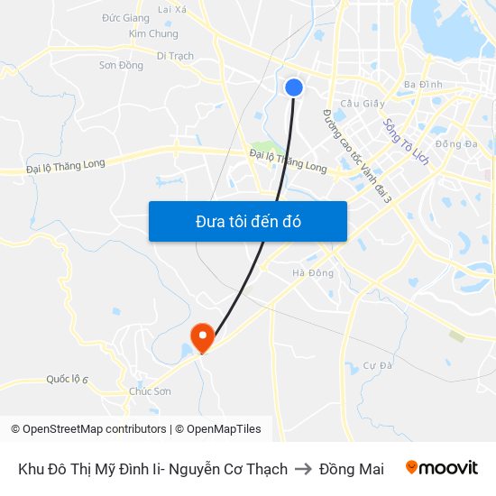 Khu Đô Thị Mỹ Đình Ii- Nguyễn Cơ Thạch to Đồng Mai map