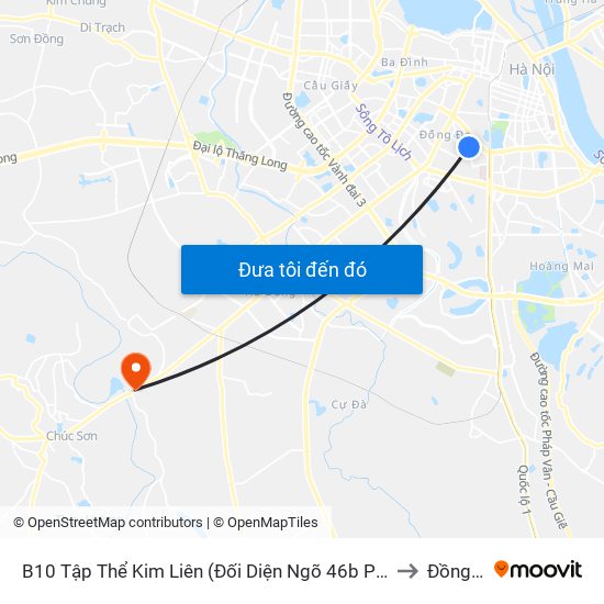 B10 Tập Thể Kim Liên (Đối Diện Ngõ 46b Phạm Ngọc Thạch) to Đồng Mai map